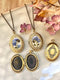 Photo locket with forget me not, Real flowers medallion, Memory present, Natural flowers jewelry Remembrance gift Nostalgic necklace Vintage