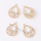 10pcs Gold Plated Teardrop Zircon Charm, cz Pave Teardrop Pendant, Jewelry Making Materials