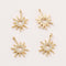 6pcs High Quality Real Gold Plated Sun Charm , cz Pave Sun Pendant,Bracelet Necklace Pendant, Sunflower Charm, Nickel free