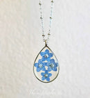 Forget Me Not Necklace-Pressed Flower Jewelry-Flower Jewelry-Real Flower Necklace-Nature Jewelry-Resin Flower-Anniversary Gift-Gift for her