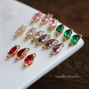 10pcs Gray Crystal Glass Connector Pendant Charm, 5 colors Faceted Lucite beads, oval Channel Charm,Bezel Gemstone, wholesale prices