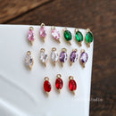 10pcs Gray Crystal Glass Connector Pendant Charm, 5 colors Faceted Lucite beads, oval Channel Charm,Bezel Gemstone, wholesale prices