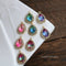 10pcs Gold Plated Teardrop Charm, 11X17mm CZ Pave Charm, Wrapped gradient two-tone, Crystal Faceted Glass zircon Pendant
