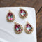 10pcs Gold Plated Teardrop Charm, 11X17mm CZ Pave Charm, Wrapped gradient two-tone, Crystal Faceted Glass zircon Pendant