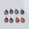 10pcs Gold Plated Teardrop Charm, 11X17mm CZ Pave Charm, Wrapped gradient two-tone, Crystal Faceted Glass zircon Pendant