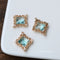 10pcs Blue, purple Glass Pendant Charm, 23mm Faceted Lucite beads, Square Channel Charm, Bezel Gemstone Connector, wholesale prices