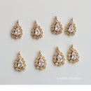 10pcs Glass zircon Teardrop Charm pendant, 7x10mm CZ Pave Zircon Charm, CZ Pave Pendant Charm, Quality Jewelry Supply