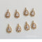 10pcs Glass zircon Teardrop Charm pendant, 7x10mm CZ Pave Zircon Charm, CZ Pave Pendant Charm, Quality Jewelry Supply