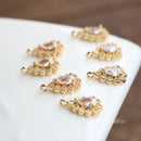 10pcs Glass zircon Teardrop Charm pendant, 7x10mm CZ Pave Zircon Charm, CZ Pave Pendant Charm, Quality Jewelry Supply