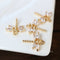 10pcs Real Gold Plated dragonfly Charms, dragonfly Zircon Pendant, Tiny dragonfly Pendant, diy Rhinestone Bow Pendant