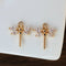 10pcs Real Gold Plated dragonfly Charms, dragonfly Zircon Pendant, Tiny dragonfly Pendant, diy Rhinestone Bow Pendant