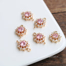 10pcs CZ Pave Diamond Connector charm, 11mm bracelet necklace pendant, 8 color pave charm,gold plated over brass
