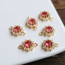 10pcs CZ Pave Diamond Connector charm, 11mm bracelet necklace pendant, 8 color pave charm,gold plated over brass