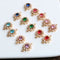 10pcs CZ Pave Diamond Connector charm, 11mm bracelet necklace pendant, 8 color pave charm,gold plated over brass