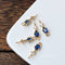 10pcs Teardrop CZ Pave Diamond Connector charm, zircon flower charm 5x17mm, 6 color pave charm, gold plated over brass