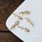 10pcs Teardrop CZ Pave Diamond Connector charm, zircon flower charm 5x17mm, 6 color pave charm, gold plated over brass