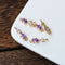 10pcs Teardrop CZ Pave Diamond Connector charm, zircon flower charm 5x17mm, 6 color pave charm, gold plated over brass