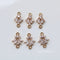 10pcs cz pave Leaves charm, bracelet necklace pendant, pave charm, gold plated over brass, crystal CZ Pave Connector