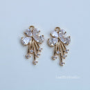 10pcs flower zircon Charm pendant, 15x27mm tassels Zircon Charm, Star CZ Pave Pendant Charm, DIY Finding Jewelry Making