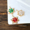 10PCS Gold Plated Cubic Zirconia Snowflake Charms, CZ Pave Flower Pendant, Rhinestone Charm, diy Jewelry Making