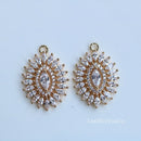 10pcs Horse eye Zircon Charms, eye CZ Pave Flower Pendant, pave charm diy Jewelry Making