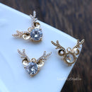 10pcs antlers zircon Charm pendant Zircon Charm CZ Pave Pendant Charm, DIY necklace pendant Jewelry Making,wholesale prices