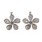 10pcs flower CZ Pave Charm, 23mmflower zircon Charm Pendant, Leaves Diy Glass crystal Pave Charm, Jewelry Making Supplies