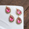 10pcs Gold Plated Teardrop Charm, 11X17mm CZ Pave Charm, Wrapped gradient two-tone, Crystal Faceted Glass zircon Pendant