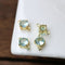 10pcs Gold Plated Glass zircon Charm, crystal Connector, Glass zircon round double pendant, DIY Jewelry Supply