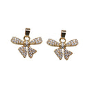 10pcs Bowknot CZ Pave Charm, Bowknot zircon Charm Pendant, Pave Charm, Bowknot Jewelry Making Supplies