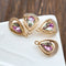 10pcs Gradient Two color Teardrop CZ Pave Charm, Teardrop zircon Charm Pendant, Pave Charm, 15x22mm Teardrop Jewelry Making Supplies