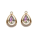 10pcs Gradient Two color Teardrop CZ Pave Charm, Teardrop zircon Charm Pendant, Pave Charm, 15x22mm Teardrop Jewelry Making Supplies