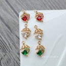 10pcs Heart CZ Pave Connecto Pendant , Heart zircon Charm Pendant, 10x16mm crystal CZ zircon Pendant , Diy Jewelry Making Supplies