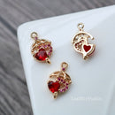 10pcs Heart CZ Pave Connecto Pendant , Heart zircon Charm Pendant, 10x16mm crystal CZ zircon Pendant , Diy Jewelry Making Supplies