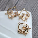 10pcs birds CZ Pave Charm, clover zircon Charm Pendant, moon crystal Pave Charm, Flowers Jewelry Making Supplies, wholesale prices