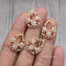 10pcs Hollow teardrop CZ Pave Charm, three flowers zircon Charm Pendant, crystal Pave Charm, wholesale prices, High Quality