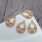 10pcs Hollow teardrop CZ Pave Charm, three flowers zircon Charm Pendant, crystal Pave Charm, wholesale prices, High Quality