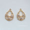 10pcs Hollow teardrop CZ Pave Charm, three flowers zircon Charm Pendant, crystal Pave Charm, wholesale prices, High Quality