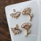 10PCS Apricot Leaf Zirconia Flower Butterfly pendant Charm, fan CZ Pave Flower Pendant, DIY Jewelry Supply