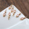 10pcs Teardrop CZ Pave Diamond Connector charm, zircon flower charm 5x17mm, 6 color pave charm, gold plated over brass