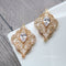 4pcs CZ Pave Charm, Diamond Zircon Connector, 29x42mm Clear Gemstone Charm, Jewelry Making, Material Craft Supplies