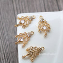 10pcs CZ Pave Teardrop Charm, Zircon Teardrop Pendant, Teardrop Charm, 13*25mm DIY Jewelry Making Material Craft Supplies