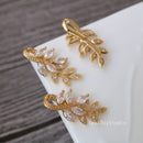 10pcs Leaves CZ Pave Charm, Zircon Leaves Pendant, 14X29mm Leaves Charm, DIY Jewelry Making, Material Craft Supplies