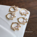 10pcs Heart cz pave charm, 16X20mm pave charm, gold plated over brass, CZ Pave Double hanging drop connection pendant