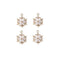 10PCS Gold Plated Cubic Zirconia Snowflake Charms, CZ Pave Flower Pendant, Rhinestone Charm, diy Jewelry Making