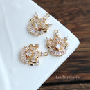 10pcs Heart crown zircon Charm pendant, 17x18mm Zircon Charm, crown CZ Pave Pendant Charm, DIY Finding Jewelry Making