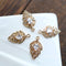 10pcs 13x23mm leaves cz pave Leaves charm, brass gold plated bracelet necklace pendant, pave charm