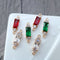 10pcs Long strip grass CZ Pave Charm, Clear Zircon Connector, 6*21.5mm Gemstone Charm,Jewelry Making, Material Craft Supplies