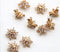 10pcs Six CZ Pave Caps Pearl Globe Vials,Glass Globe Bottles, Pearl ball pendant, Hat Cover
