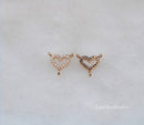 10pcs Heart CZ Pave Pendant Charm, Zircon Three Connector, Gemstone Charm, Jewelry Making, Material Craft Supplies